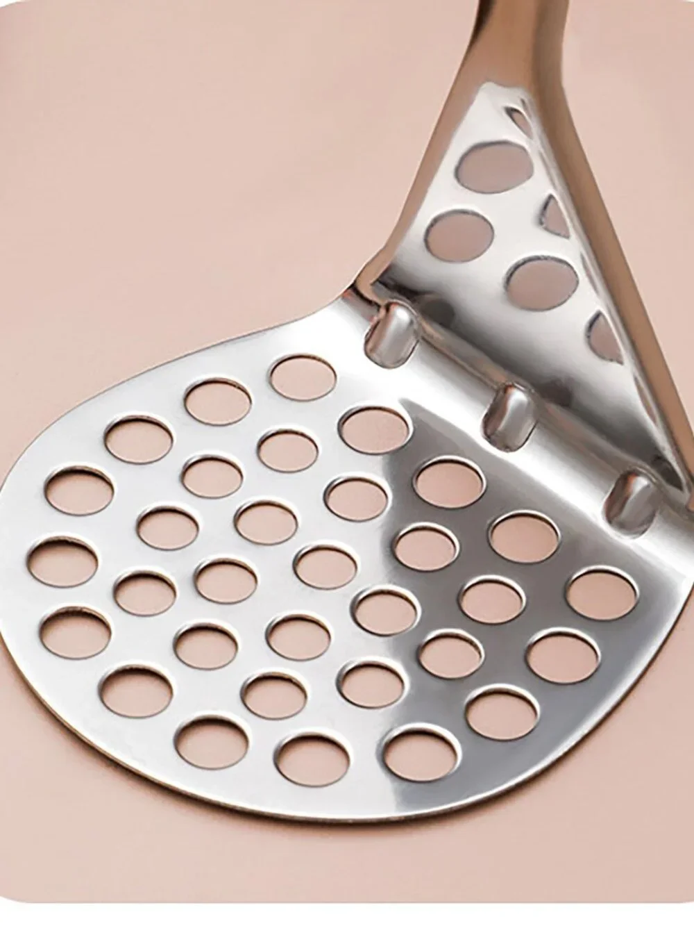 Potato Masher, 2 Pcs Stainless Steel Line Type and Hole Type Kitchen Tools for V